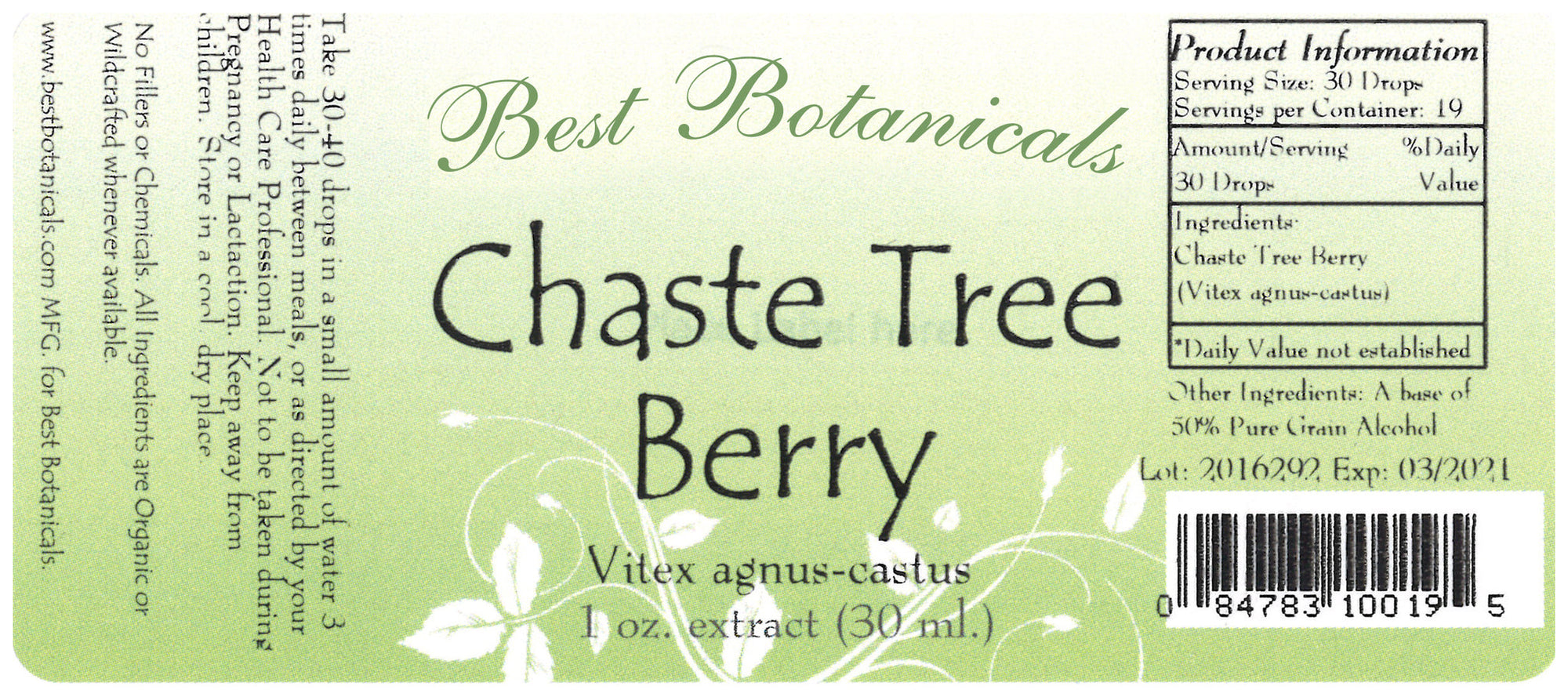 Chaste Tree Berry Alcohol Extract