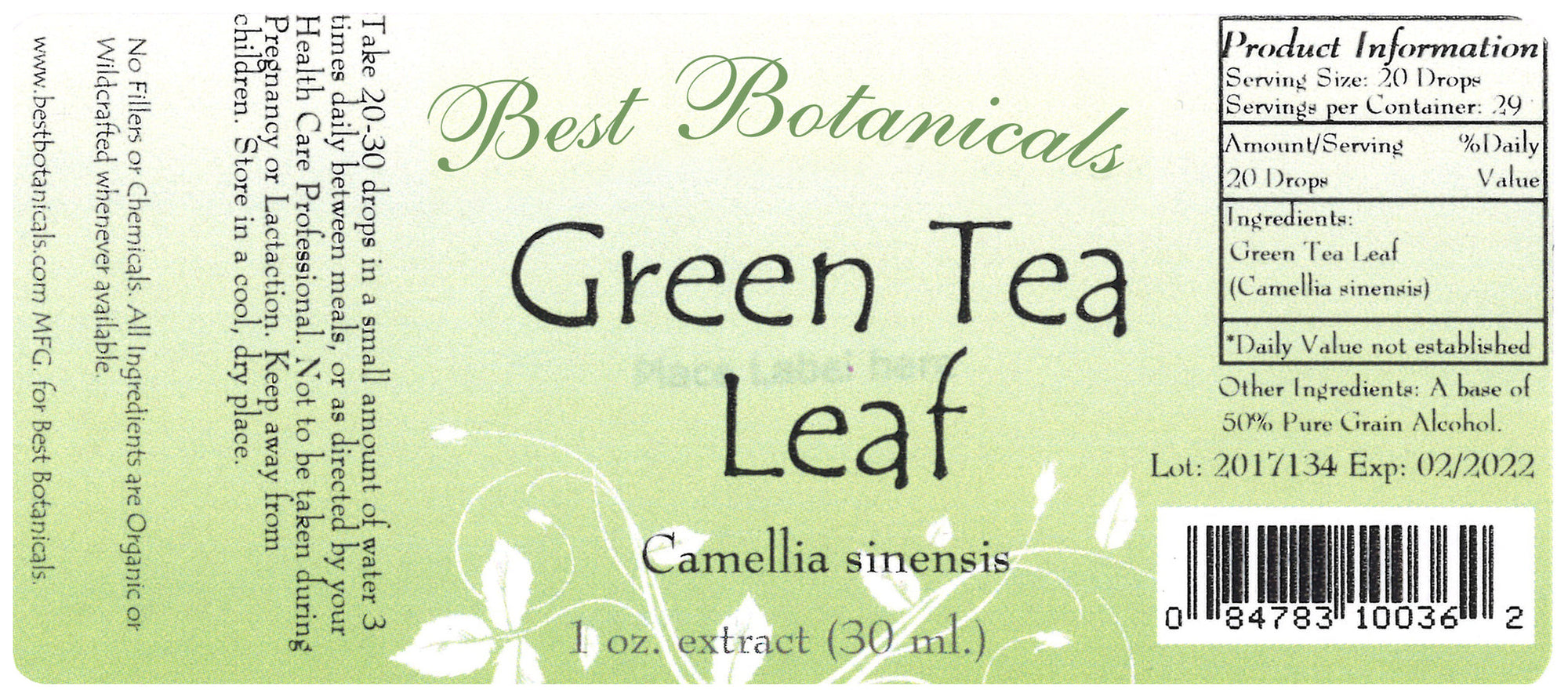 Green Tea Leaf Alcohol Extract