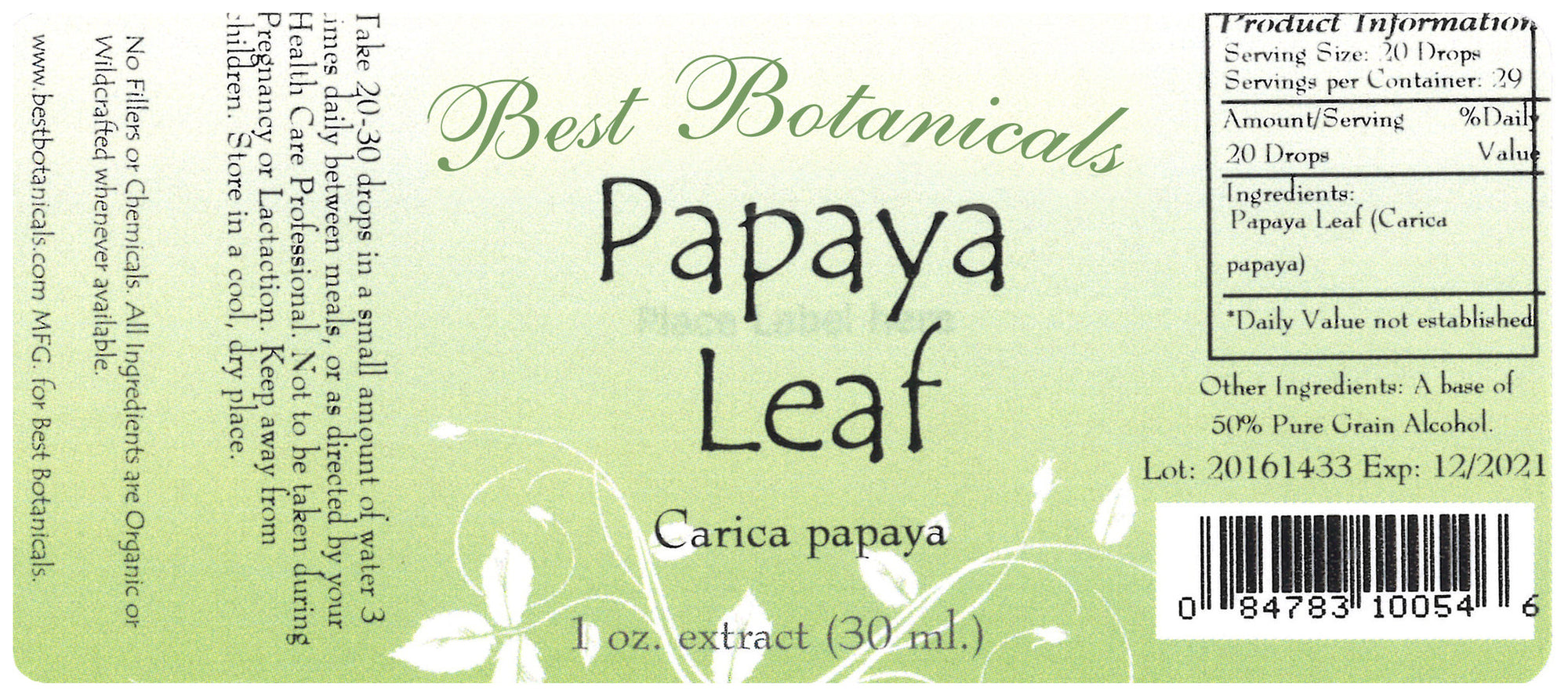 Papaya Leaf Alcohol Extract
