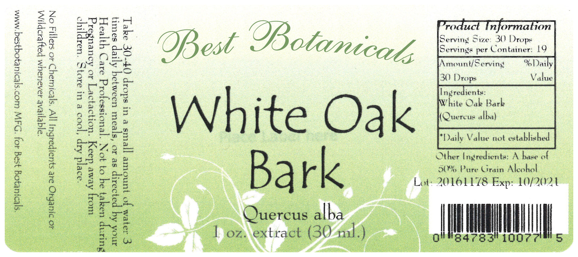 White Oak Bark Alcohol Extract