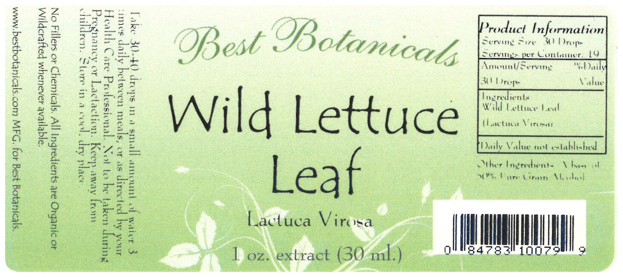 Wild Lettuce Leaf Alcohol Extract