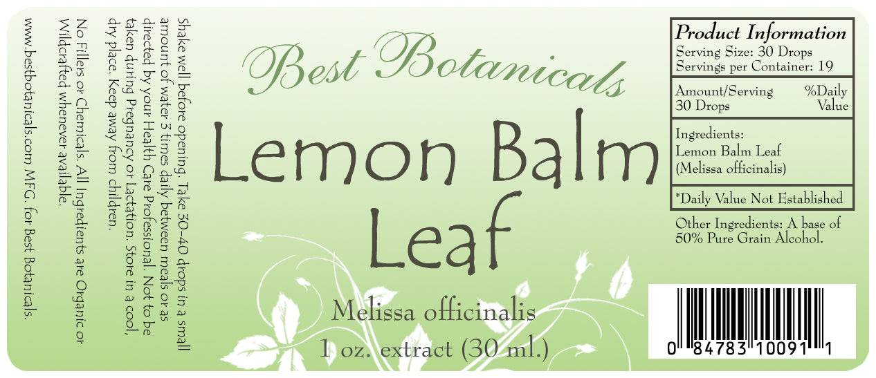 Lemon Balm Leaf Alcohol Extract