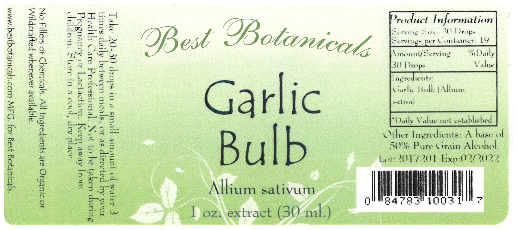 Garlic Bulb Alcohol Extract