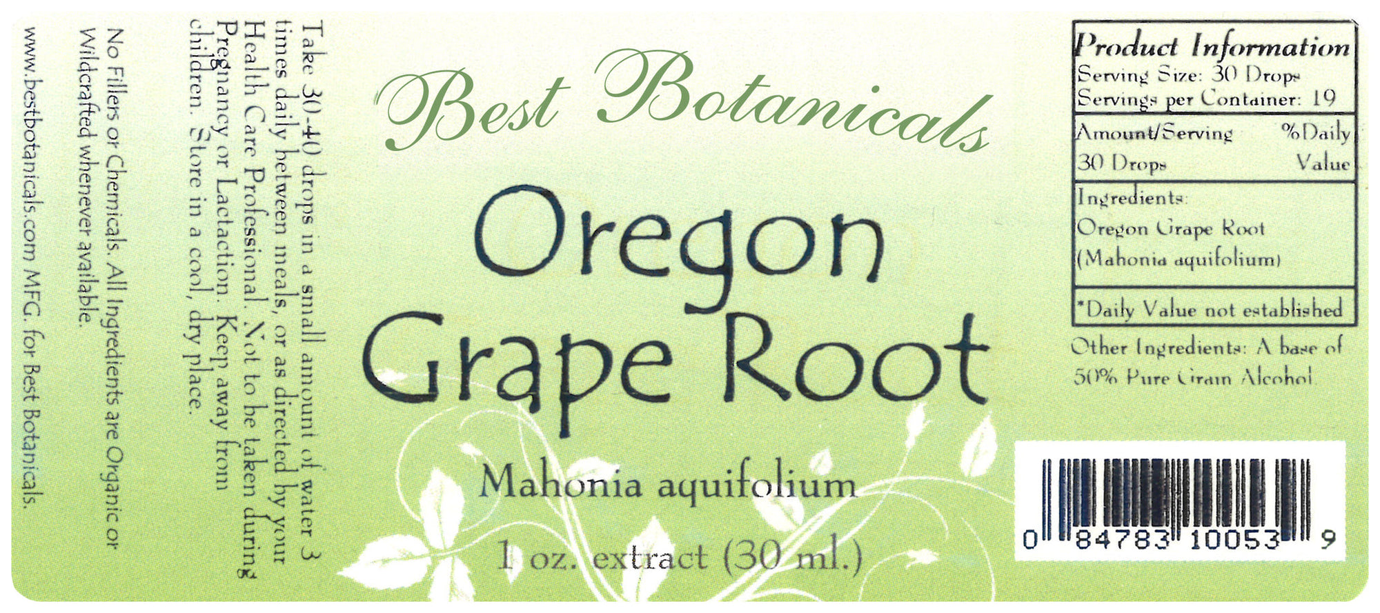 Oregon Grape Root Alcohol Extract