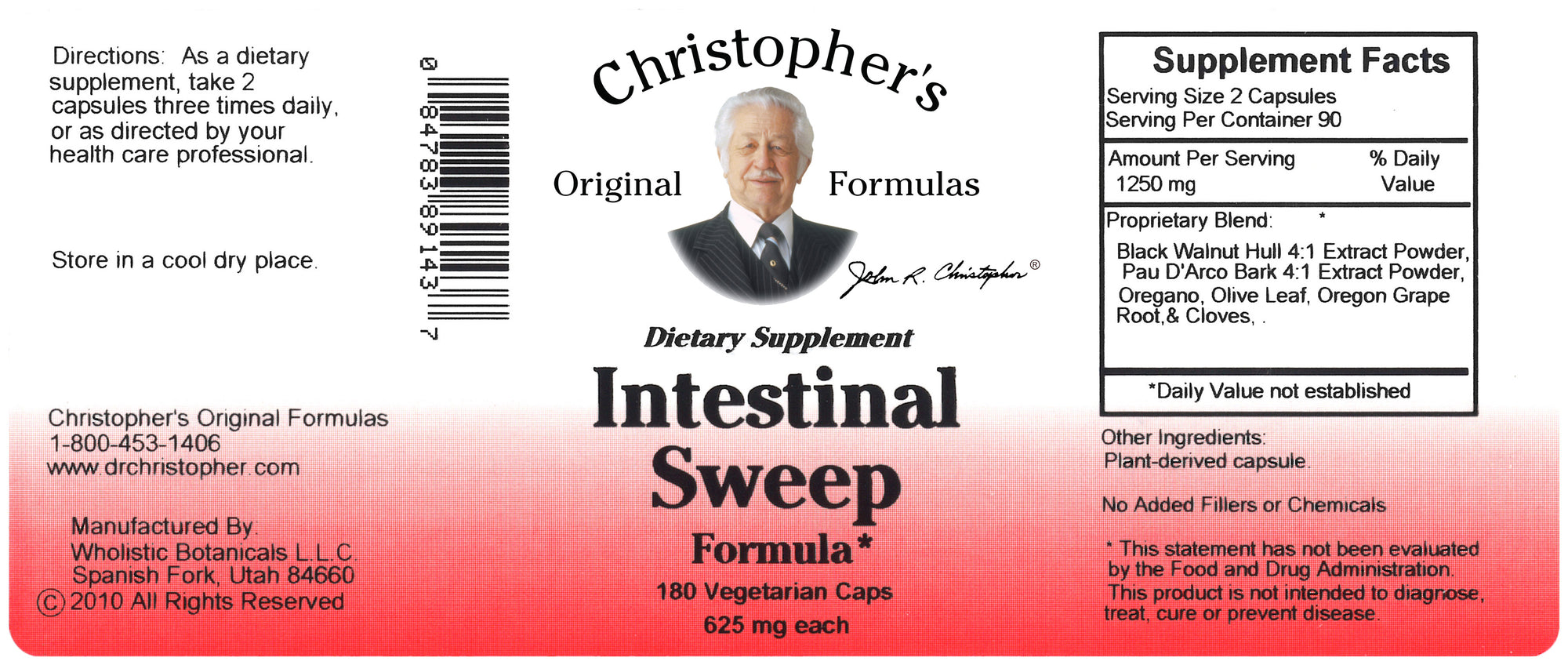 BATCH VARIANT 30% OFF - Dr. Christopher's Intestinal Sweep Formula Capsules [No Returns]